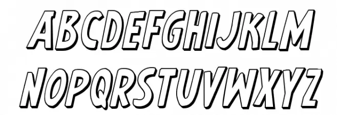 Earth's Mightiest 3D Italic Caratteri MINUSCOLO