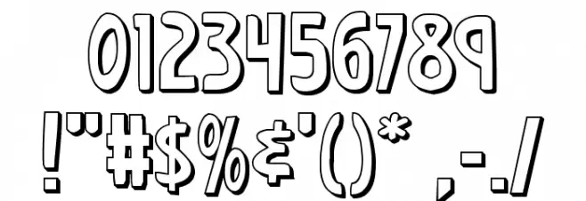 Earth's Mightiest 3D Font OTHER CHARS