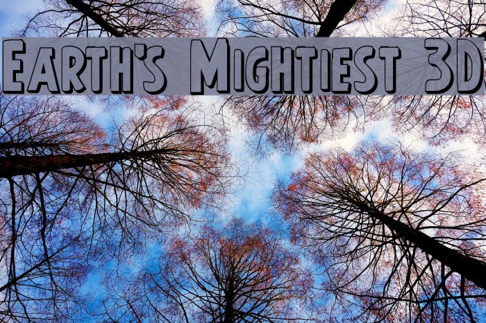 Earth's Mightiest 3D Font examples