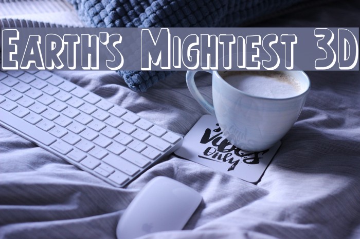 Earth's Mightiest 3D Font examples