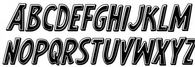Earth's Mightiest Bevel Italic फ़ॉन्ट अपरकेस