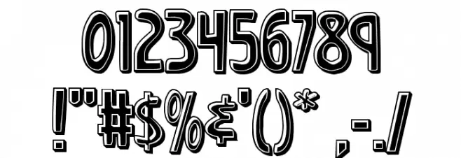 Earth's Mightiest Bevel Font OTHER CHARS