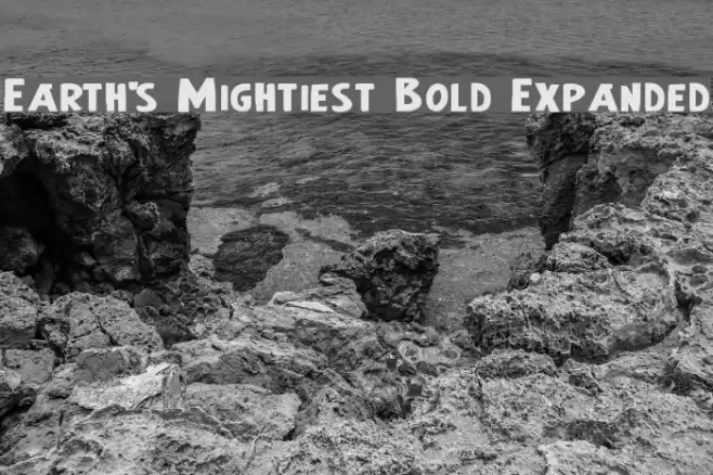 Earth's Mightiest Bold Expanded Font examples