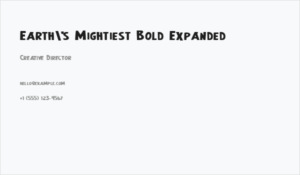 Earth's Mightiest Bold Expanded Business Card