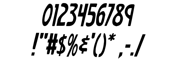 Earth's Mightiest Condensed Italic Font OTHER CHARS