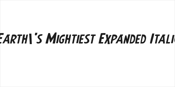 Earth's Mightiest Expanded Italic Logo