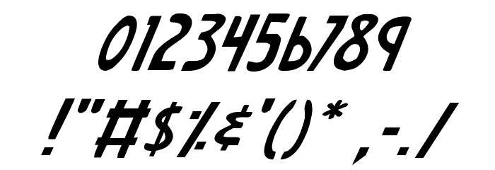 Earth's Mightiest Italic Font OTHER CHARS