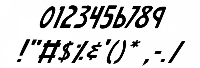 Earth's Mightiest Italic Font OTHER CHARS