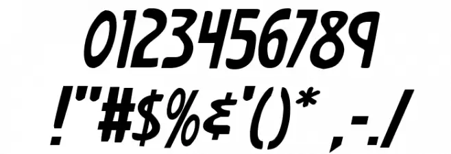 Earth's Mightiest Jumbled Italic Font OTHER CHARS