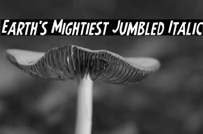 Earth's Mightiest Jumbled Italic Font examples