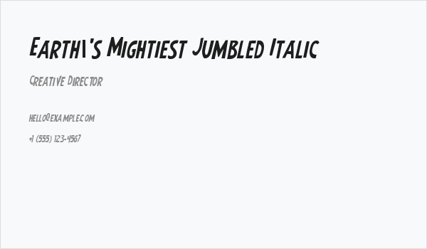 Earth's Mightiest Jumbled Italic Business Card