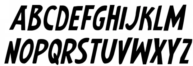 Earth's Mightiest Jumbled Italic फ़ॉन्ट लोअरकेस