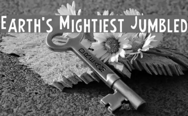 Earth's Mightiest Jumbled Font examples