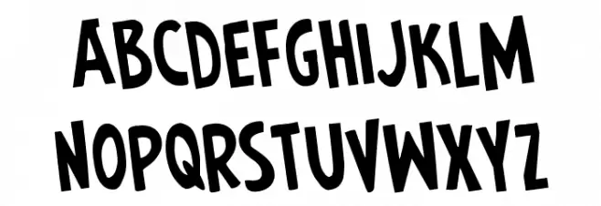 Earth's Mightiest Rotated Font LOWERCASE