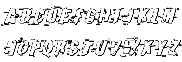 Earthshake 3D Italic Font LOWERCASE