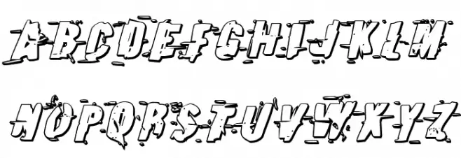 Earthshake 3D Italic फ़ॉन्ट लोअरकेस