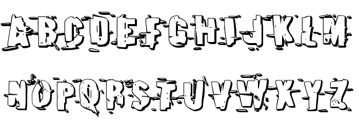 Earthshake 3D Regular Font LOWERCASE