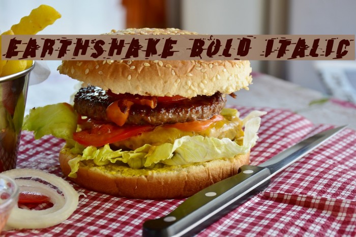 Earthshake Bold Italic Font examples