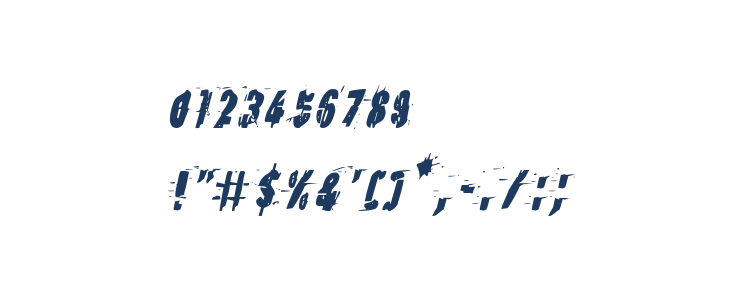 Earthshake Condensed Italic Other Characters