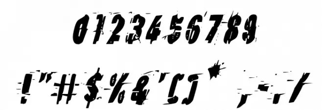 Earthshake Condensed Italic Font OTHER CHARS