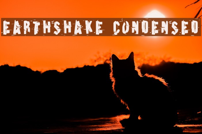 Earthshake Condensed Font examples