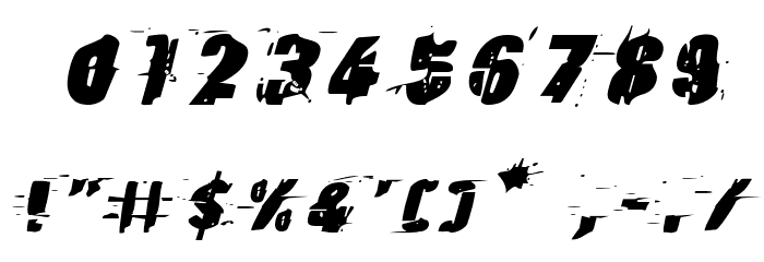 Earthshake Expanded Italic Font OTHER CHARS