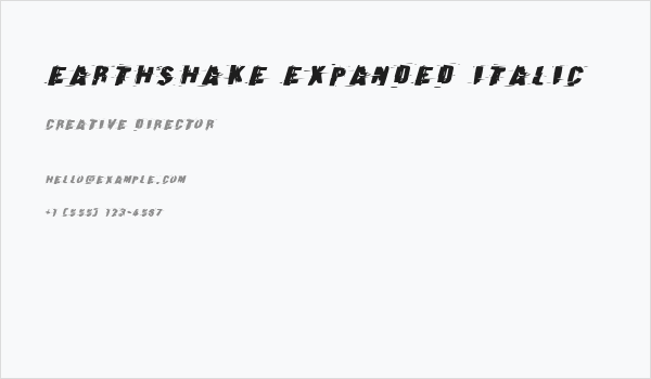 Earthshake Expanded Italic Business Card