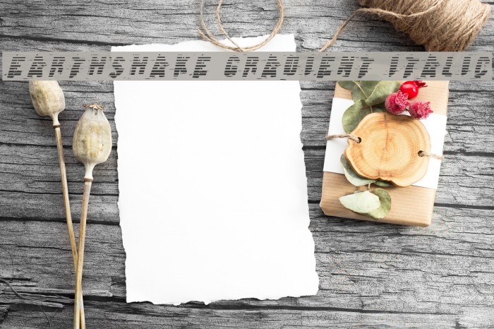 Earthshake Gradient Italic Font examples