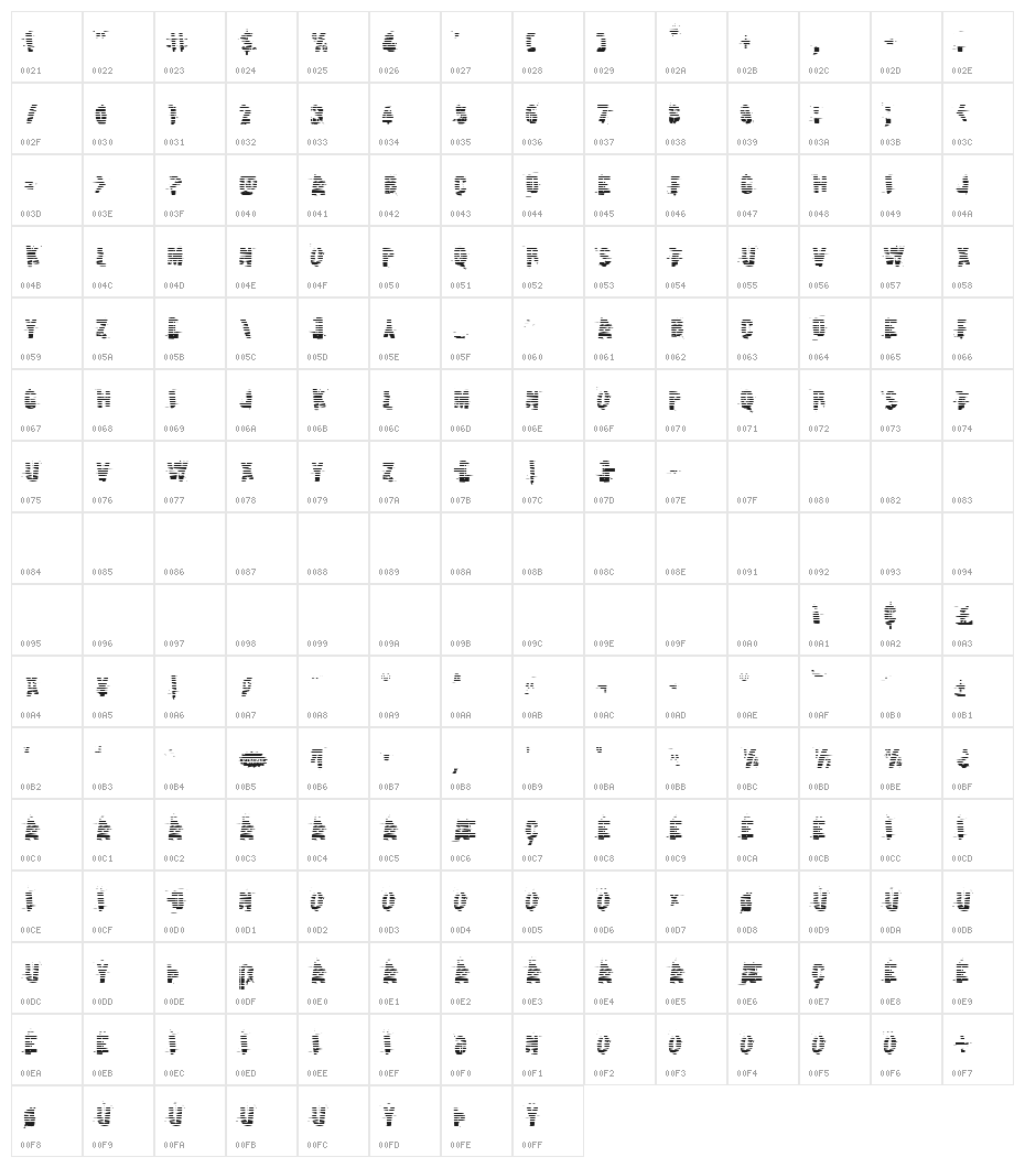 Earthshake Gradient Character Map