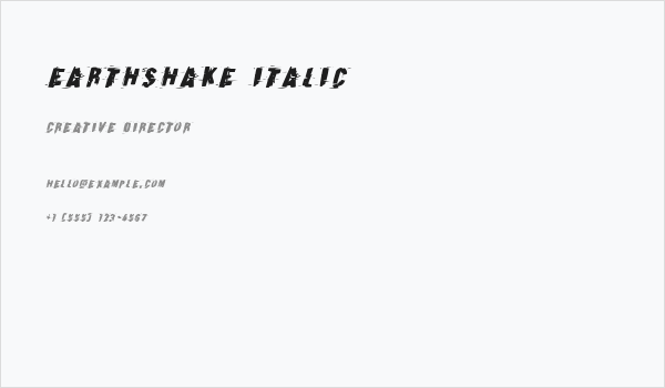 Earthshake Italic Business Card