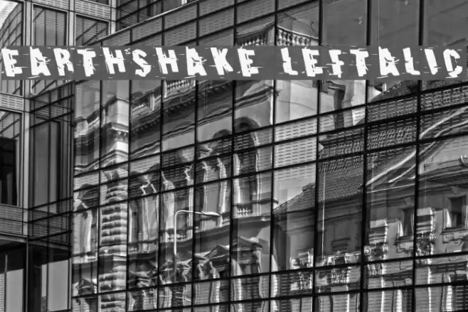 Earthshake Leftalic Font examples