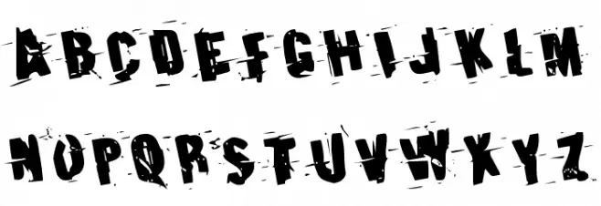 Earthshake Rotated Schriftart Groß