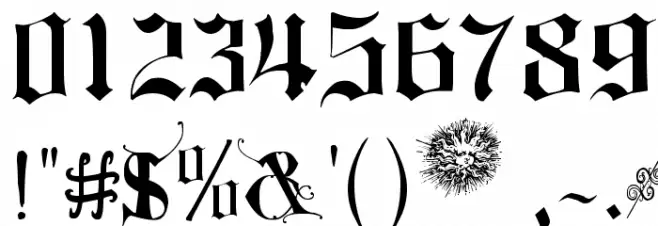 East Anglia Font OTHER CHARS