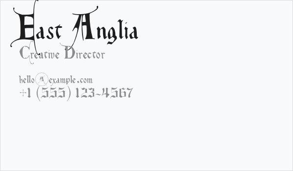 East Anglia Business Card