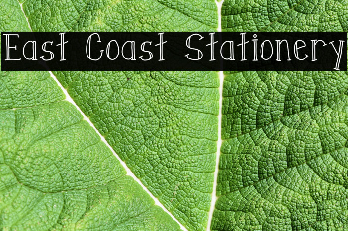East Coast Stationery Font examples