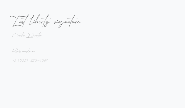 East liberty signature Business Card