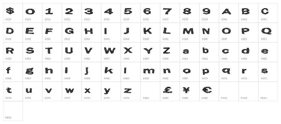 EastCity Character Map