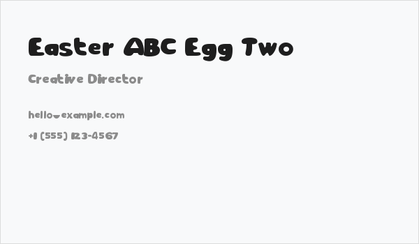 Easter ABC Egg Two Business Card