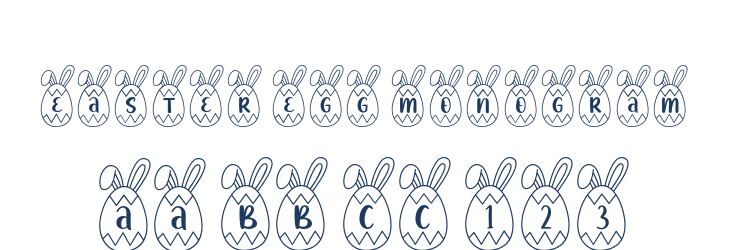 Easter Egg Monogram Font Preview