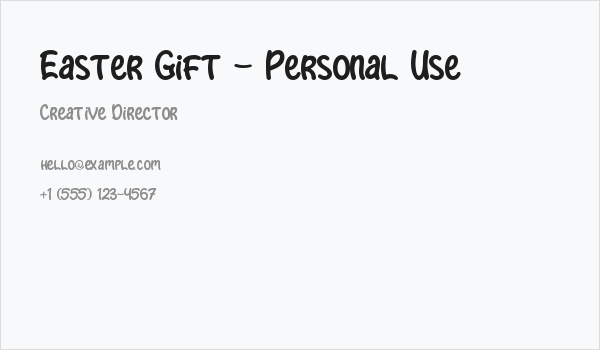 Easter Gift - Personal Use Business Card