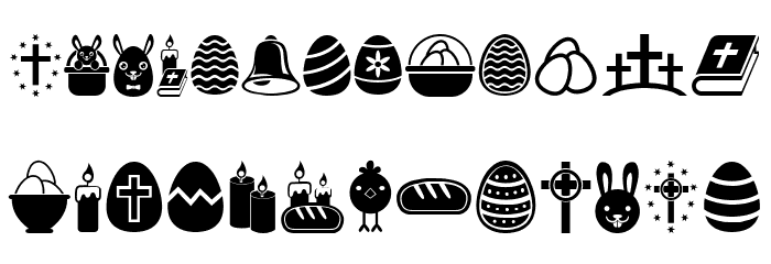 Easter Icons Regular Font LOWERCASE