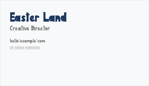 Easter Land Business Card