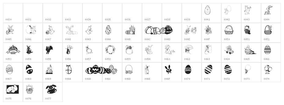 Easter art Character Map