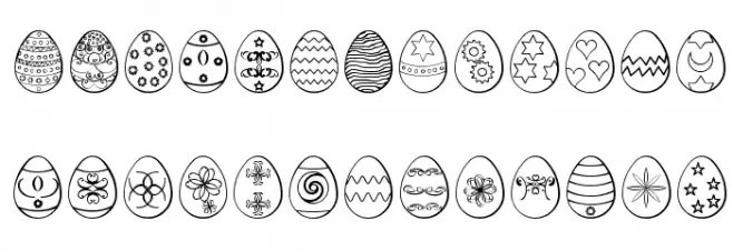 Easter eggs ST Polices MAJUSCULES