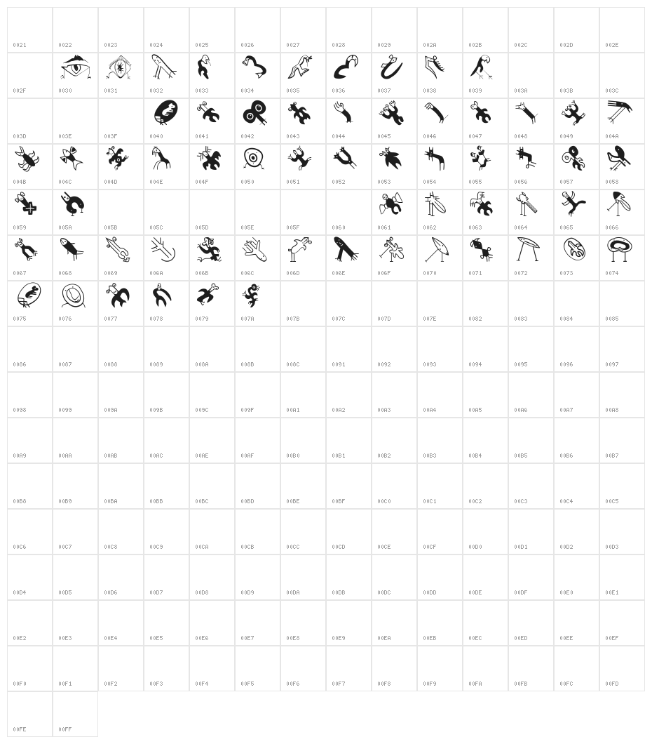 EasterAnimalsFour Character Map