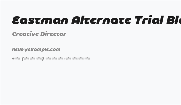 Eastman Alternate Trial Black Italic Business Card