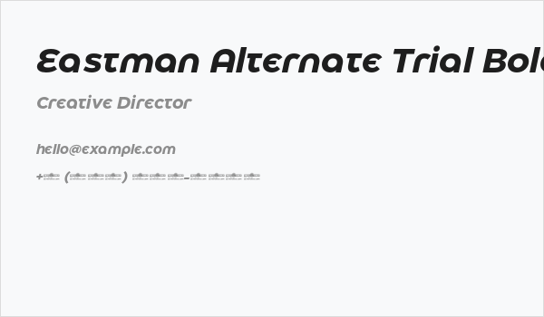Eastman Alternate Trial Bold Italic Business Card