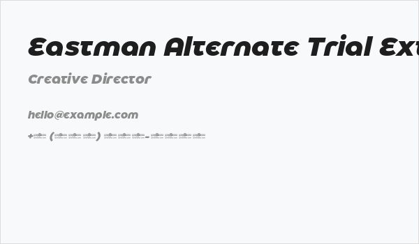 Eastman Alternate Trial Extrabold Italic Business Card