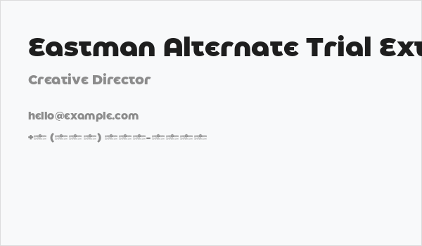 Eastman Alternate Trial Extrabold Business Card