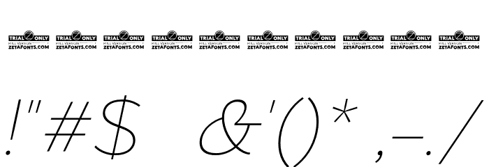 Eastman Alternate Trial Extralight Italic Font OTHER CHARS